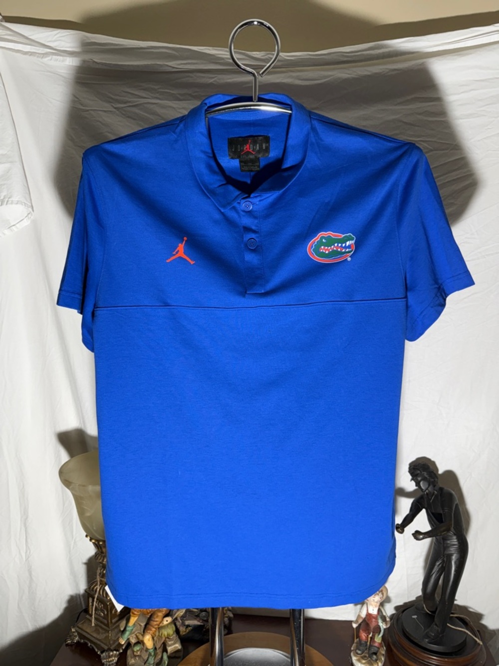 Jordan Royal Blue Polo with Orange Jumpman and Gators Crest